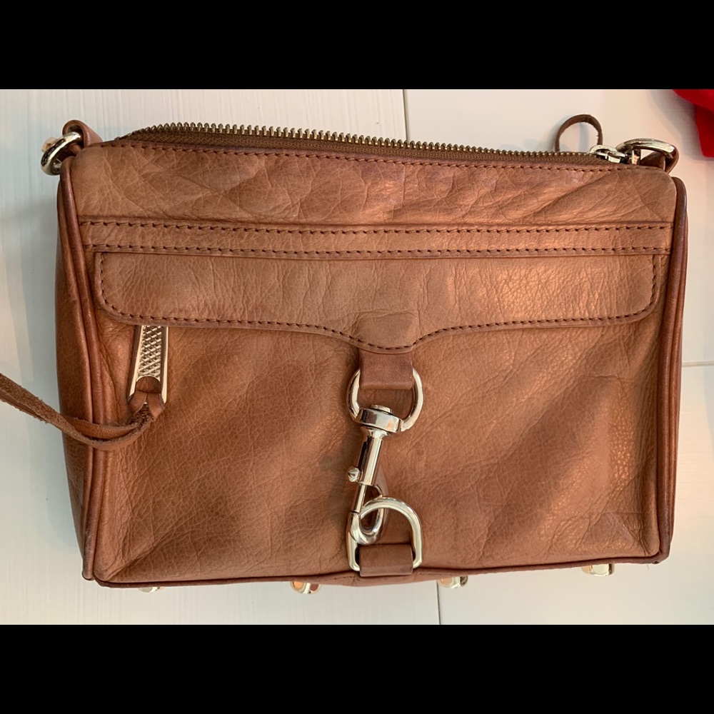 Rebecca Minkoff brown purse with gold hardware